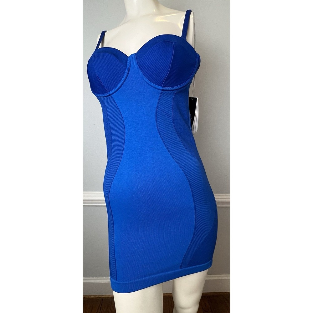 Adidas x Ivy Park Rodeo Strappy Dress Size Medium Royal Blue Bodycon NEW